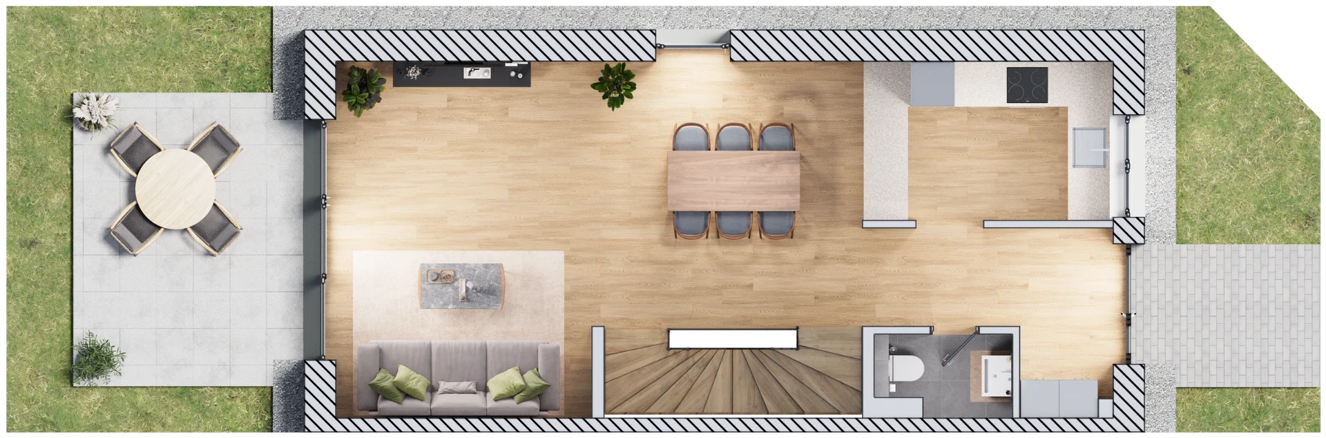 Grundriss Erdgeschoss — Beispielgrundriss Haus A01